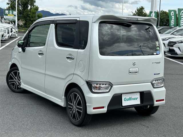 スズキ ワゴンＲ スティングレー HYBRID T 奈良県 2017(平29)年 3.1万km ピュアホワイトP ターボ/純正ナビ(フルセグTV/CD/DVD/AM・FM/BT/AUX/iPod)/アラウンドビューモニター/ビルトインETC/前方ドラレコ/パドルシフト/運転席シートヒーター/スズキセーフティサポート/クルーズコントロール/純正15インチアルミホイール/純正フロアマット