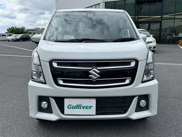 スズキ ワゴンＲ スティングレー HYBRID T 奈良県 2017(平29)年 3.1万km ピュアホワイトP ターボ/純正ナビ(フルセグTV/CD/DVD/AM・FM/BT/AUX/iPod)/アラウンドビューモニター/ビルトインETC/前方ドラレコ/パドルシフト/運転席シートヒーター/スズキセーフティサポート/クルーズコントロール/純正15インチアルミホイール/純正フロアマット