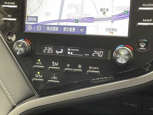 トヨタ カムリ WS 千葉県 2021(令3)年 2.9万km アティチュードブラックマイカ トヨタコネクトナビ/　CD/DVD/Bluetooth/フルセグTV/　Apple car play/Android Auto/トヨタセーフティセンス/レーダークルーズコントロール/レーンキープアシスト/衝突軽減ブレーキ/クリアランスソナー/ブラインドスポットモニター/先行車発進警報/ロードサインアシスト/電動パーキング/オートホールド/オートハイビーム/ハーフレザーシート/ビルトインETC２．０/後方ドラレコ/LEDライト/フォグランプ/パドルシフト/フロアマット/ドアバイザー