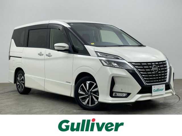 日産 セレナ ハイウェイスター V 大分県 2020(令2)年 4.7万km ブリリアントホワイトパール 純正１０型ナビ/フルセグ/Bluetooth/DVD/純正フリップダウンモニター/両側パワースライドドア/アラウンドビューモニター/ブラインドスポットモニター/プロパイロット/クルーズコントロール/エマージェンシーブレーキ/レーンキープアシスト/横滑り防止装置/電動パーキングブレーキ/オートホールド/スマートキー/プッシュスタート/ビルトインＥＴＣ/ＬＥＤオートライト/前後コーナーセンサー/純正１６インチアルミホイール/純正ドライブレコーダー/純正フロアマット