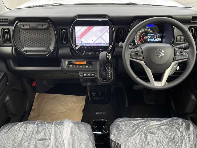 スズキ ハスラー HYBRID X ターボ 道東・釧路十勝 2024(令6)年 0.1万km ピュアホワイトP 4WD/純正9インチナビ /　(AM/FM/CD/BT)/フルセグTV/全方位カメラ/デュアルカメラブレーキサポート/レーダークルーズコントロール/後コーナーセンサー/レーンキープアシスト/前席シートヒーター/パドルシフト/ダウンヒルアシストコントロール/横滑り防止装置/アイドリングストップ/ステアリングスイッチ/LEDヘッドライト/オートライト/スマートキー
