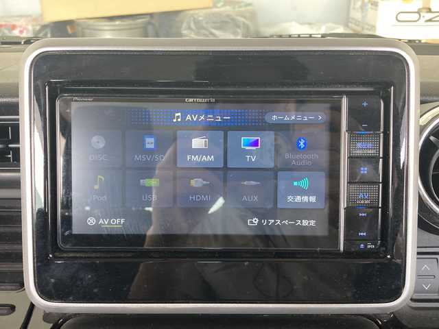 スズキ スペーシア カスタム HYBRID XS ターボ 富山県 2023(令5)年 3.2万km インディゴブルーメタリック/ブラック 社外SDナビ/フルセグ/Bluetooth/両側パワースライドドア/デュアルブレーキサポート/レーダークルーズコントロール/レーンキープアシスト/コーナーセンサー/ヘッドアップディスプレイ/アイドリングストップ/パドルシフト/リアテーブル/シートヒーター/ETC