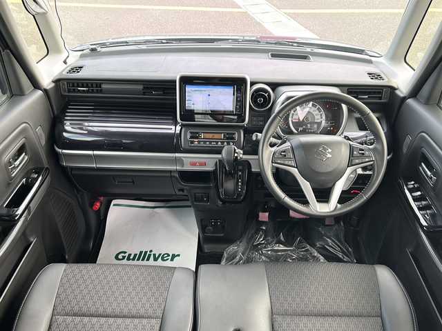 スズキ スペーシア カスタム HYBRID XS ターボ 佐賀県 2023(令5)年 3.2万km インディゴブルーメタリック/ブラック 社外メモリーナビゲーション/・フルセグTV/CD/DVD/SD/Bluetooth/バックカメラ/ビルトインETC/ヘッドアップディスプレイ/両側パワースライドドア/天井サーキュレーター/ハーフレザーシート/D席シートヒーター/後席サンシェード/ISOFIX対応/パドルシフト/革巻きステアリング/ステアリングリモコン/純正15インチアルミホイール/純正LEDヘッドライト/・オートマチックハイビーム/純正LEDフォグランプ/ドアバイザ―/新車保証書/取扱説明書/スペアキー１本/アダプティブクルーズコントロール/デュアルカメラブレーキサポート/車線逸脱警報機能/パーキングセンサー