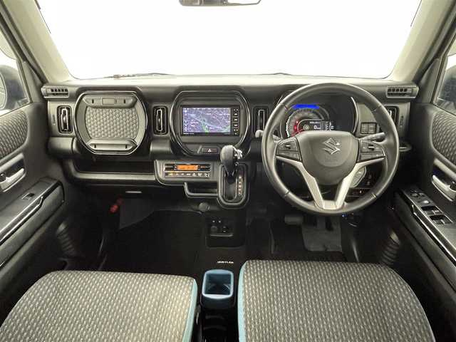 スズキ ハスラー HYBRID X 熊本県 2023(令5)年 6.3万km ブルーイッシュブラックパール3 ワンオーナー　/社外ナビ（ＣＤ・ＤＶＤ・フルセグ・ＢＴ・ＳＤ・ＵＳＢ）/バックカメラ　/レーンキープアシスト/ビルトインＥＴＣ　/後ろのみクリアランスソナー　/前席シートヒーター　/衝突軽減ブレーキ　/レーンキープアシスト　/横滑り防止/アイドリングストップ/純正フロアマット/純正１５インチAW/オートライト/LEDヘッドライト/フォグライト/スマートキー/プッシュスタート