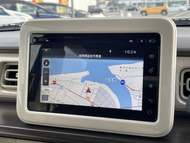 スズキ ラパン F リミテッド 島根県 2017(平29)年 4.1万km フェニックスレッドパール メーカーナビゲーション/フルセグ BT CD/レーダーブレーキサポート/全方位カメラ/D席シートヒーター/純正前方ドライブレコーダー/ビルトインETC/アイドリングストップ/AUTOライト/電動格納ミラー/ウィンカーミラー/純正ドアバイザー/純正14インチアルミホイール/ISOFIX/シートリフター/革巻きステアリング/ステアリングリモコン