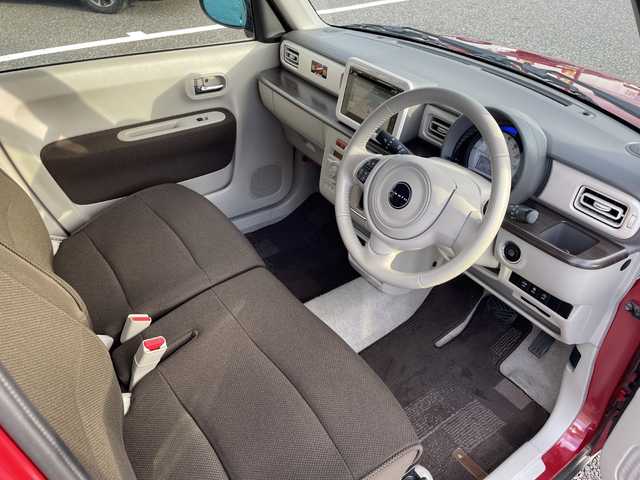 スズキ ラパン F リミテッド 島根県 2017(平29)年 4.1万km フェニックスレッドパール メーカーナビゲーション/フルセグ BT CD/レーダーブレーキサポート/全方位カメラ/D席シートヒーター/純正前方ドライブレコーダー/ビルトインETC/アイドリングストップ/AUTOライト/電動格納ミラー/ウィンカーミラー/純正ドアバイザー/純正14インチアルミホイール/ISOFIX/シートリフター/革巻きステアリング/ステアリングリモコン