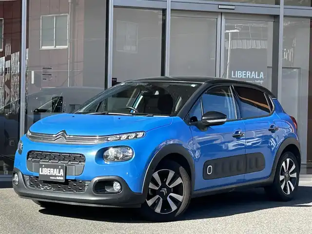 シトロエン Ｃ３ シャイン 福岡県 2019(令1)年 9.1万km 青 ガラスルーフ　/純正ディスプレイオーディオ　/ＡｐｐｌｅＣａｒＰｌａｙ　/クルコン　/ＢＳＭ　/ＥＴＣ　/純正１６インチＡＷ
