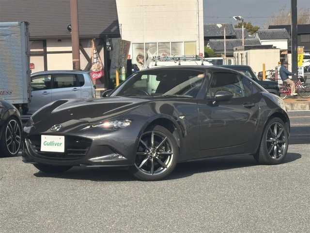 マツダ ロードスター ＲＦ VS 奈良県 2018(平30)年 11.2万km マシーングレープレミアムM 1オーナー/純正メーカーナビ/BT/TV/AUX/USB/AM/FM//ハードトップ電動オープン/コーナーセンサー/車線逸脱防止装置/レザーシート/シートヒーター/横滑り防止装置/ステアリングスイッチ/純正フロアマット/MTモード付AT/プッシュスタート/パドルシフト/Pウィンドウ/Pステアリング/保証書・取説・スペアキー