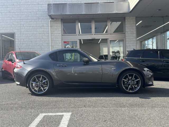 マツダ ロードスター ＲＦ VS 奈良県 2018(平30)年 11.2万km マシーングレープレミアムM 1オーナー/純正メーカーナビ/BT/TV/AUX/USB/AM/FM//ハードトップ電動オープン/コーナーセンサー/車線逸脱防止装置/レザーシート/シートヒーター/横滑り防止装置/ステアリングスイッチ/純正フロアマット/MTモード付AT/プッシュスタート/パドルシフト/Pウィンドウ/Pステアリング/保証書・取説・スペアキー