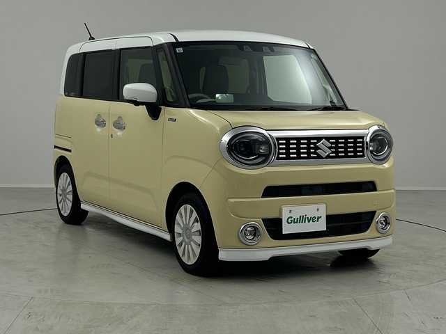 スズキ ワゴンＲ スマイル HYBRID X 茨城県 2021(令3)年 4.7万km シフォンアイボリーメタリック 純正９型ナビ　パノラミックビューモニター　フルセグＴＶ　シートヒーター　両側電動スライドドア　衝突軽減ブレーキ　クルコン　ヘッドアップディスプレイ　ＬＥＤライト　オートライト　スマートキ―　禁煙車