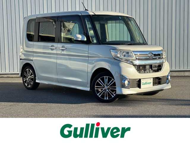 ダイハツ タント カスタム RS SA 滋賀県 2014(平26)年 9万km パールホワイトⅢ 純正8型ナビ/・Bluetooth/・フルセグ/・CD/DVD/バックカメラ/後席モニター/革巻きステアリング/ステアリングリモコン/ETC/両側パワースライドドア/LEDヘッドライト/フォグライト/シートリフター/電動格納ミラー/スマートキー