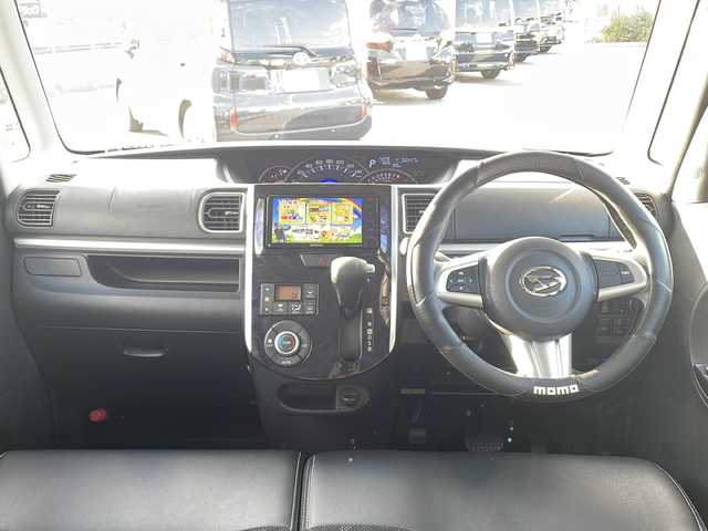 ダイハツ タント カスタム X トップED SA Ⅲ 山口県 2017(平29)年 5.1万km パールホワイトⅢ ワンオーナー/スマートキー×2/社外ナビ【MDV-D504BTW】/フルセグTV/Bluetooth/CD/DVD/バックカメラ/ハーフレザーシート/D席シートヒーター/衝突被害軽減ブレーキ/アイドリングストップ/片側パワースライドドア/フロアマット/ドアバイザー/オートライト/フォグランプ/オートマチックハイビーム/純正14インチアルミホイール/ETC/保証書