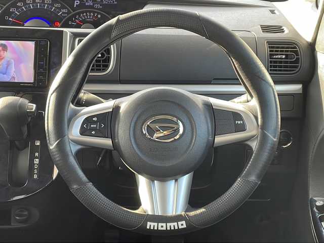 ダイハツ タント カスタム X トップED SA Ⅲ 山口県 2017(平29)年 5.1万km パールホワイトⅢ ワンオーナー/スマートキー×2/社外ナビ【MDV-D504BTW】/フルセグTV/Bluetooth/CD/DVD/バックカメラ/ハーフレザーシート/D席シートヒーター/衝突被害軽減ブレーキ/アイドリングストップ/片側パワースライドドア/フロアマット/ドアバイザー/オートライト/フォグランプ/オートマチックハイビーム/純正14インチアルミホイール/ETC/保証書