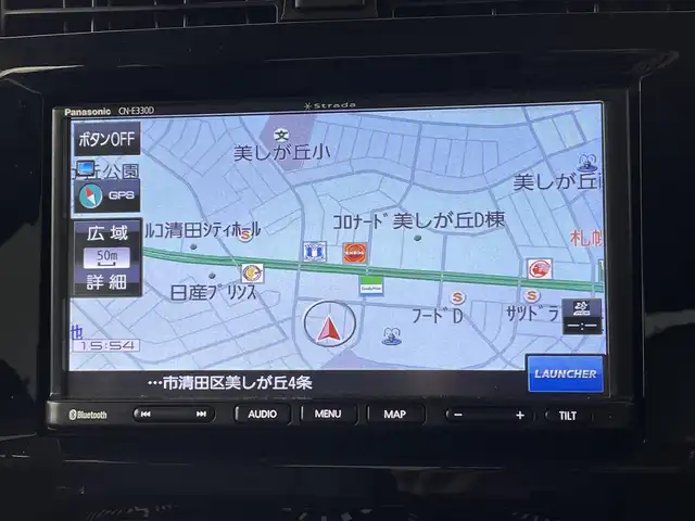 スズキ ジムニー ランドベンチャー 道央・札幌 2016(平28)年 5.7万km ブルーイッシュブラックパール3 ・4WD/・社外メモリナビ(CN-E330D)/・CD/DVD／Bluetooth／ワンセグ/・ステアリングスイッチ/・ETC/・フォグランプ/・電動格納ミラー/・ドアバイザー/・ハーフレザーシート/・純正１６インチAW/・背面タイヤ/・ABS/・リモコンキー/・保証書