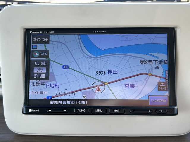 スズキ ラパン S 愛知県 2020(令2)年 3.3万km フォーンベージュメタリック/ホワイト2トーンルーフ 登録時走行距離32642km/社外7インチメモリナビ/（Bluetooth/フルセグTV/DVD）/バックカメラ/リアコーナーセンサー/スズキセーフティー/プリクラッシュセーフティー/誤発進抑制機能/車線逸脱警報/先行車発進告知/ロードサインアシスト/オートマッチハイビーム/アイドリングストップ/前席シートヒーター/純正フロアマット/純正ドアバイザー/取説/保証書/スマートキー/（スペアキー×１）/純正ホイールキャップ