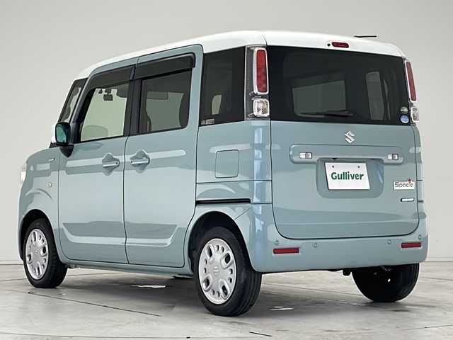 スズキ スペーシア HYBRID X 愛知県 2020(令2)年 2.6万km オフブルーメタリック/ホワイト2トーン 衝突軽減システム/純正SD８型ナビ/全方位カメラ/両側パワースライドドア/Bluetooth/CD/バックカメラ/ヘッドアップディスプレイ/コーナーセンサー/シートヒーター/レーンキープアシスト/ドライブレコーダー/ETC/ステアリングスイッチ/スマートキー/プッシュスタート