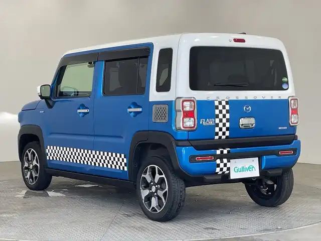 マツダ フレア クロスオーバー ハイブリッドXT 栃木県 2020(令2)年 6.1万km 青 ターボ/社外ナビ/（CD/DVD/フルセグTV/BT）/スズキセーフティサポート/・デュアルセンサーブレーキサポートII/・誤発進抑制機能/・車線逸脱抑制機能/・車線逸脱警報機能/・ふらつき警報機能/・低速時ブレーキサポート/・発進お知らせ機能/・標識認識機能/・ハイビームアシスト/コーナーセンサー/ETC/前方ドラレコ/シートヒーター/禁煙車/純正アルミホイール