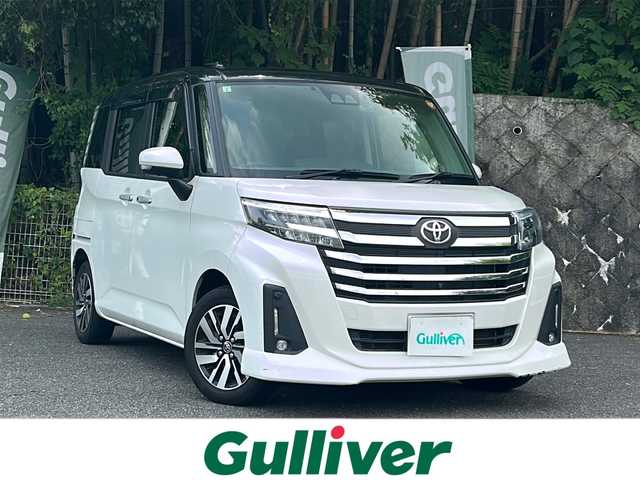 トヨタ ルーミー カスタムG 京都府 2021(令3)年 4.7万km ブラックマイカメタリック/パールホワイト2トーン ワンオーナー/ディスプレイオーディオ/・BT/フルセグTV/AM/FM/アラウンドビューモニター/バックカメラ/両側パワースライドドア/レーダークルーズコントロール/ビルトインETC/ドライブレコーダー/プリクラッシュセーフティ/コーナーセンサー/車線逸脱防止装置/アイドリングストップ/プッシュスタート/電動パーキングブレーキ/ステアリングスイッチ/純正ドアバイザー/純正フロアマット/保証書/取扱説明書/スマートキースぺア