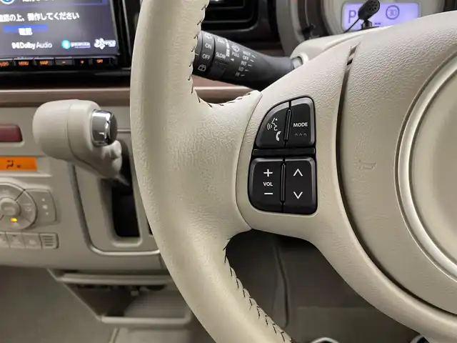 スズキ ラパン ＬＣ X 兵庫県 2022(令4)年 1.7万km フォーンベージュM 純正8インチSDナビ/(CN-RZ876)/フルセグ CD DVD BT MSV USB/バックカメラ/衝突軽減ブレーキ/LDA/コーナーセンサー/ビルトインETC/LEDヘッドライト/オートライト/オートハイビーム/ハーフレザーシート/シートヒーター/純正ドアバイザー/スマートキー