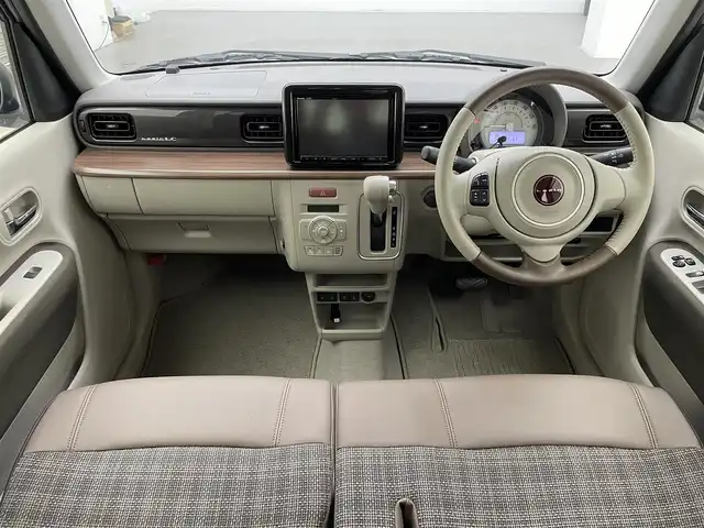 スズキ ラパン ＬＣ X 兵庫県 2022(令4)年 1.7万km フォーンベージュM 純正8インチSDナビ/(CN-RZ876)/フルセグ CD DVD BT MSV USB/バックカメラ/衝突軽減ブレーキ/LDA/コーナーセンサー/ビルトインETC/LEDヘッドライト/オートライト/オートハイビーム/ハーフレザーシート/シートヒーター/純正ドアバイザー/スマートキー