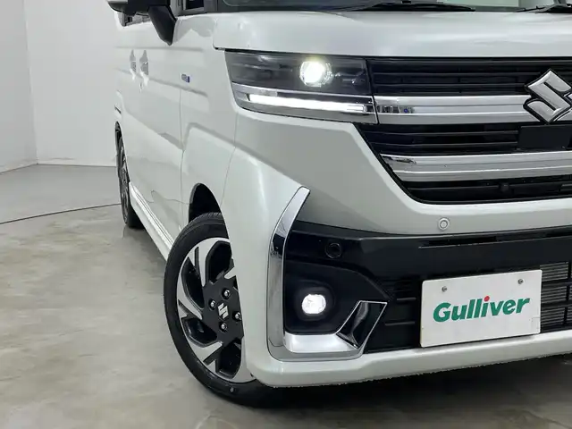 スズキ スペーシア カスタム HYBRID XS 新潟県 2025(令7)年 0.1千km ピュアホワイトパール/ブラック2トーン ４WD/純正ディスプレイオーディオ/アラウンドビューモニター/BT/AM/FM/フルセグTV/USB/クルーズコントロール追従/衝突軽減/ステアリングヒーター/前席シートヒーター/両側パワースライドドア/スマートキー/スペアキー１本/LEDヘッドライト/取扱説明書