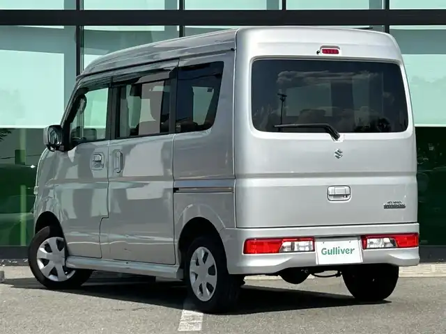 スズキ エブリィ ワゴン JPターボ 和歌山県 2018(平30)年 5.6万km シルキーシルバーメタリック 社外7インチナビ/Bluetooth/CD/衝突軽減カメラ/フルオートエアコン/リア送風システム/パワーウィンドウ/パワーステアリング/ヘッドライトレベライザー/横滑り防止機能/ハイルーフ/ドアバイザー/プッシュスタート/スマートキー