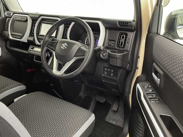 スズキ ハスラー HYBRID X 宮崎県 2021(令3)年 2.8万km シフォンアイボリーM SUZUKI Safety Support/〇デュアルカメラブレーキサポート/〇後退時ブレーキサポート/〇誤発進抑制機能（前方・後方）/〇車線逸脱警報機能/〇車線逸脱抑制機能/〇ふらつき警報機能/〇標識認識機能/〇オートマチックハイビーム/〇先行車発進お知らせ機能/〇コーナーセンサー/社外7インチSDナビ/フルセグTV/CD/DVD/Bluetooth/バックカメラ/シートヒーター/アイドリングストップ/純正15インチAW