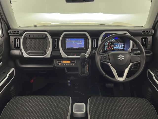 スズキ ハスラー HYBRID X 宮崎県 2021(令3)年 2.8万km シフォンアイボリーM SUZUKI Safety Support/〇デュアルカメラブレーキサポート/〇後退時ブレーキサポート/〇誤発進抑制機能（前方・後方）/〇車線逸脱警報機能/〇車線逸脱抑制機能/〇ふらつき警報機能/〇標識認識機能/〇オートマチックハイビーム/〇先行車発進お知らせ機能/〇コーナーセンサー/社外7インチSDナビ/フルセグTV/CD/DVD/Bluetooth/バックカメラ/シートヒーター/アイドリングストップ/純正15インチAW