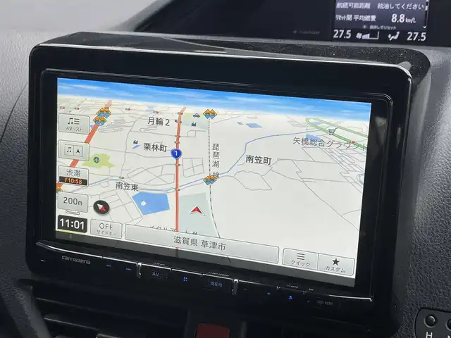 トヨタ ノア Si ダブルバイビーⅢ 滋賀県 2020(令2)年 3.9万km ブラック 社外9型ナビ/（CD/DVD/フルセグTV/BT）/トヨタセーフティセンス/・プリクラッシュセーフティ/・レーンディパーチャーアラート/・オートマチックハイビーム/社外フリップダウンモニター/ハーフレザーシート/バックカメラ/クルーズコントロール/クリアランスソナー/両側パワースライドドア/LEDヘッドライト/純正フロアマット/純正16インチAW