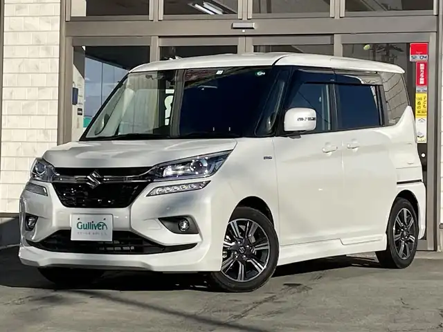 スズキ ソリオ バンディット HV MV 岩手県 2020(令2)年 2.7万km ピュアホワイトP デュアルカメラブレーキサポート/ワンオーナー/メモリナビ/フルセグテレビ/全方位モニター用カメラパッケージ装着車/プッシュスタート/両側パワースライドドア/ETC/ドラレコ