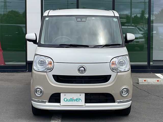 ダイハツ ムーヴ キャンバス G メイクアップ VS SAⅢ 道東・釧路十勝 2021(令3)年 7.2万km パールホワイトⅢ/ナチュラルベージュマイカメタリック 2トーン ・4WD/・社外SDナビ/(CD/DVD.BT.FM/AM.USB.SD.ワンセグ)/・全方位カメラ/バックカメラ/・両側パワースライドドア/・スマートアシスト/・LEDヘッドライト/・オートマチックハイビーム/・オートライト/・フロントワイパーデアイサー/・リアパーキングセンサー/・運転席のみシートヒーター/・ETC/・ドアバイザー/・スマートキー/・アイドリングストップ/・横滑り防止装置