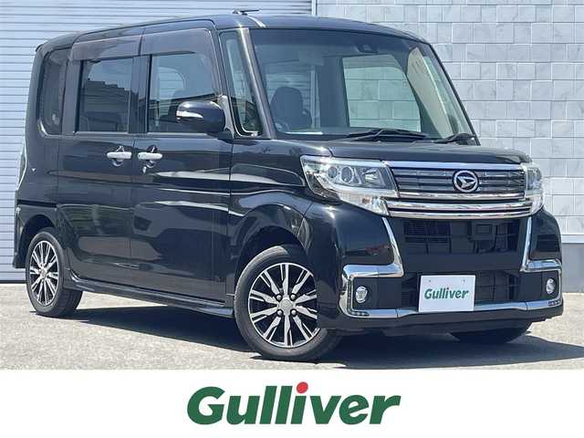 ダイハツ タント カスタム X トップED SA Ⅲ 道東・釧路十勝 2016(平28)年 8.3万km ブラックマイカメタリック 4WD/純正ナビ/(AM FM BT CD DVD フルセグTV)/バックカメラ/衝突軽減ブレーキ/片側パワースライドドア/AW付冬タイヤ積込/プッシュスタート/スマートキー/ハーフレザーシート/ドアバイザー/フロアマット/オートライト/フォグランプ