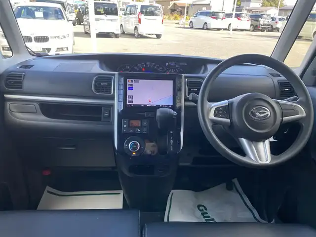 ダイハツ タント カスタム X トップED SAⅡ 青森県 2016(平28)年 8.3万km ブラックマイカメタリック 4WD/純正ナビ/(AM FM BT CD DVD フルセグTV)/バックカメラ/衝突軽減ブレーキ/片側パワースライドドア/AW付冬タイヤ積込/プッシュスタート/スマートキー/ハーフレザーシート/ドアバイザー/フロアマット/オートライト/フォグランプ