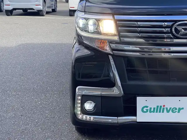 ダイハツ タント カスタム X トップED SAⅡ 青森県 2016(平28)年 8.3万km ブラックマイカメタリック 4WD/純正ナビ/(AM FM BT CD DVD フルセグTV)/バックカメラ/衝突軽減ブレーキ/片側パワースライドドア/AW付冬タイヤ積込/プッシュスタート/スマートキー/ハーフレザーシート/ドアバイザー/フロアマット/オートライト/フォグランプ