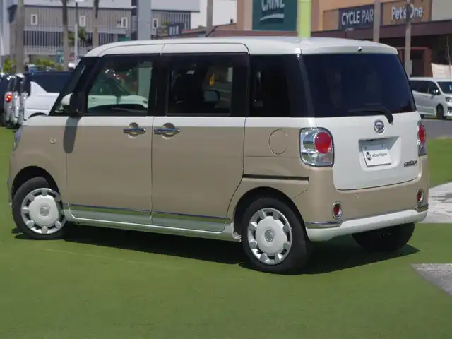 ダイハツ ムーヴ キャンバス G メイクアップ VS SAⅢ 千葉県 2021(令3)年 5.8万km パールホワイトⅢ/ナチュラルベージュマイカメタリック 2トーン 155/65R14/両側パワースライドドア/社外SDナビ/地デジTV/【DVD/CD再生機能　Bluetooth接続】/パノラマモニター/運転席シートヒーター/ステアリングスイッチ/ETC/LEDヘッドライト/フォグライト/リアコーナーセンサー/キーフリーシステム