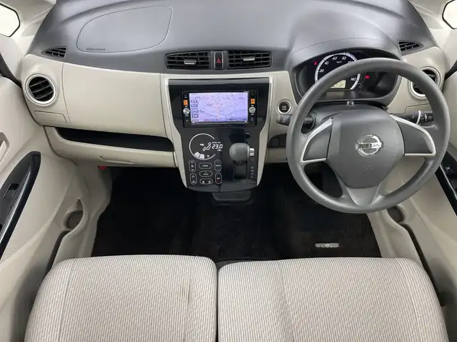 日産 デイズ X 愛知県 2014(平26)年 7万km シリカグリーン 純正7インチワイドナビ/(CD/DVD/フルセグTV/Bluetooth/SD)/全方位カメラ/ETC/nanoe/スマートキー/プッシュスタート/アイドリングストップ/オートエアコン/ヘッドライトレベライザー/純正フロアマット/保証書/取扱説明書/スペアキー