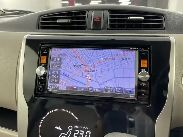 日産 デイズ X 愛知県 2014(平26)年 7万km シリカグリーン 純正7インチワイドナビ/(CD/DVD/フルセグTV/Bluetooth/SD)/全方位カメラ/ETC/nanoe/スマートキー/プッシュスタート/アイドリングストップ/オートエアコン/ヘッドライトレベライザー/純正フロアマット/保証書/取扱説明書/スペアキー