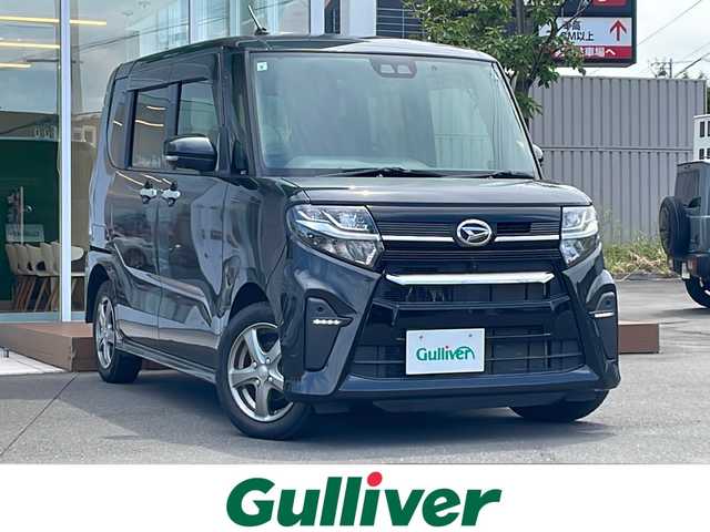 ダイハツ タント カスタム RS 道央・札幌 2019(令1)年 3.8万km ブラックマイカメタリック ・４WD/・衝突軽減ブレーキ/・純正ナビ/　CD＆DVD＆BT＆TV/・全方位カメラ/・バックカメラ/・ハーフレザーシート/・コーナーセンサー/・レーンキープアシスト/・レーダークルーズコントロール/・シートヒーター/・両側パワースライドドア/・アイドリングストップ/・オートエアコン/・オートライト/・プッシュスタート/・スマートキー/・ビルトインETC/・ドライブレコーダー/・純正エンジンスターター/・オートリトラミラー/・純正フロアマット/・ウィンカーミラー/・ドアバイザー/・LEDヘッドライト/・スペアキー