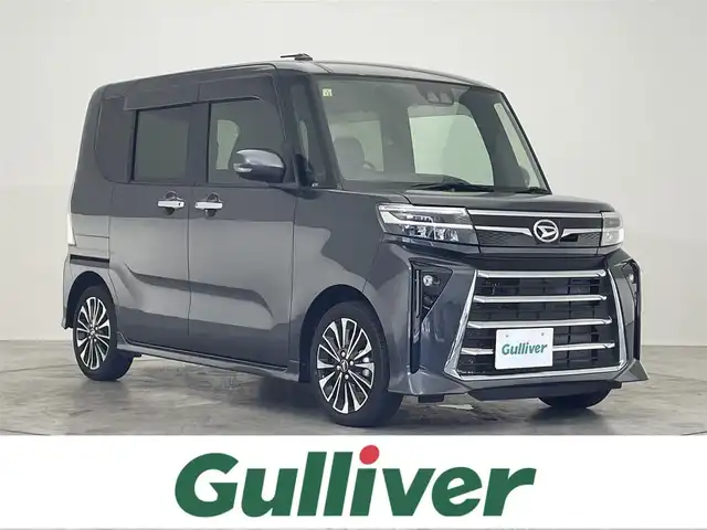 ダイハツ タント カスタム RS 滋賀県 2023(令5)年 1.2万km クロムグレーメタリック 社外7インチナビ/・Bluetooth/・フルセグTV/・CD/・DVD/バックカメラ/前後ソナー/電動パーキングブレーキ/オートブレーキホールド/ハーフレザー/前席シートヒーター/スマートキー/ステアリングリモコン