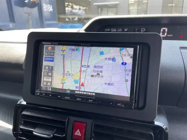 ダイハツ タント カスタム RS 滋賀県 2023(令5)年 1.2万km クロムグレーメタリック 社外7インチナビ/・Bluetooth/・フルセグTV/・CD/・DVD/バックカメラ/前後ソナー/電動パーキングブレーキ/オートブレーキホールド/ハーフレザー/前席シートヒーター/スマートキー/ステアリングリモコン