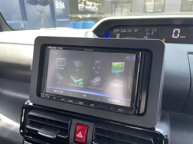 ダイハツ タント カスタム RS 滋賀県 2023(令5)年 1.2万km クロムグレーメタリック 社外7インチナビ/・Bluetooth/・フルセグTV/・CD/・DVD/バックカメラ/前後ソナー/電動パーキングブレーキ/オートブレーキホールド/ハーフレザー/前席シートヒーター/スマートキー/ステアリングリモコン