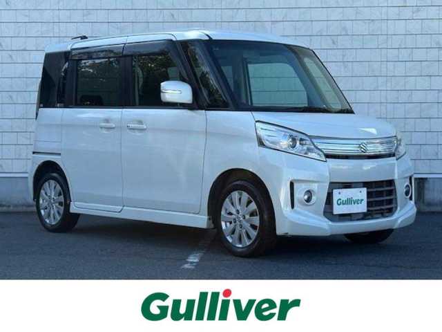 スズキ スペーシア カスタム GS 大阪府 2013(平25)年 8.1万km 白 純正ナビ/TV/Bluetooth/バックカメラ/ETC/横滑り防止装置/アイドリングストップ/両側スライドドア/HIDヘッドライト/純正アルミホイール/プッシュスタート/スマートキー