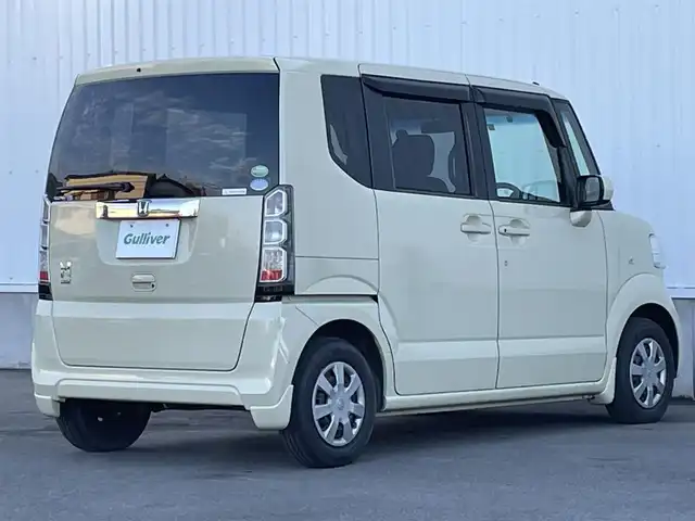 ホンダ Ｎ ＢＯＸ G Lパッケージ 愛媛県 2012(平24)年 4.1万km ヒダマリアイボリーパール 左側パワースライドドア　/電格ミラー　/横滑り防止装置　/ヘッドライトレベライザー　/ステアリングリモコン　/ドアバイザー　/ECON　/ベンチシート　/純正ホイールキャップ　/シガーソケット　/サイドアンダーミラー/現状サマー(鉄)(145/80/R13)/YOKOHAMA BluEarth