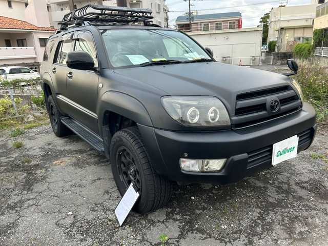 トヨタ ハイラックス サーフ SSR－G 沖縄県 2004(平16)年 11.5万km 黒 県外仕入/禁煙車/純正ナビ(NHDP-W54)/Bカメラ/コーナーセンサー（前後）/社外ETC/社外ドラレコ（ユピテルRA-DT600/前後）/純正フロアマット/純正ドアバイザー/革巻きステアリング/レザー調シートカバー/ルーフレール/ルーフキャリア/ベースキャリア（Terzo）/１００V電源/マットブラック塗装