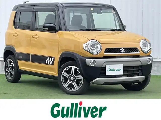 スズキ ハスラー X ターボ 香川県 2018(平30)年 5.1万km アクティブイエロー/ブラック2トーンルーフ 登録時走行距離：50154km/パナソニックSDナビ/　CD DVD BT/デュアルカメラブレーキサポート/レーンキープアシスト/シートヒーター/ETC/前後ドライブレコーダー/アイドリングストップ/横滑り防止装置/HIDヘッドライト/オートライト/フォグランプ/電動格納ウィンカーミラー/ドアバイザー/純正15インチアルミホイール/革巻きステアリング/ステアリングスイッチ/純正フロアマット/プッシュスタート/スマートキー