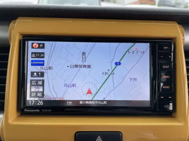 スズキ ハスラー X ターボ 香川県 2018(平30)年 5.1万km アクティブイエロー/ブラック2トーンルーフ 登録時走行距離：50154km/パナソニックSDナビ/　CD DVD BT/デュアルカメラブレーキサポート/レーンキープアシスト/シートヒーター/ETC/前後ドライブレコーダー/アイドリングストップ/横滑り防止装置/HIDヘッドライト/オートライト/フォグランプ/電動格納ウィンカーミラー/ドアバイザー/純正15インチアルミホイール/革巻きステアリング/ステアリングスイッチ/純正フロアマット/プッシュスタート/スマートキー