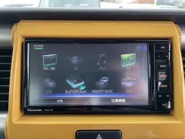 スズキ ハスラー X ターボ 香川県 2018(平30)年 5.1万km アクティブイエロー/ブラック2トーンルーフ 登録時走行距離：50154km/パナソニックSDナビ/　CD DVD BT/デュアルカメラブレーキサポート/レーンキープアシスト/シートヒーター/ETC/前後ドライブレコーダー/アイドリングストップ/横滑り防止装置/HIDヘッドライト/オートライト/フォグランプ/電動格納ウィンカーミラー/ドアバイザー/純正15インチアルミホイール/革巻きステアリング/ステアリングスイッチ/純正フロアマット/プッシュスタート/スマートキー
