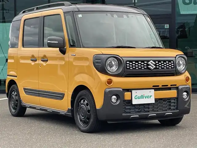 スズキ スペーシア ギア HYBRID XZ 鹿児島県 2021(令3)年 1.9万km アクティブイエロー/ガンメタリック2トーン セーフティサポート/ディスプレイオーディオ/バックカメラ/追従機能付きクルーズコントロール/両側パワースライドドア/LEDオートライト/シートヒーター/オートエアコン/サーキュレーター/ロールサンシェード/パーソナルテーブル/スマートキー/ETC