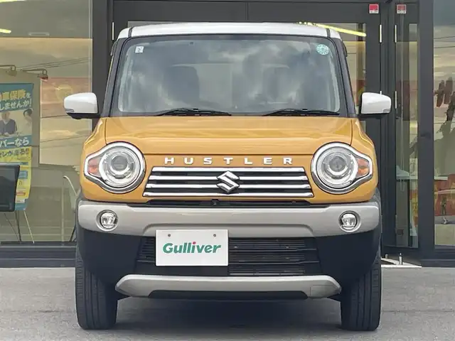 スズキ ハスラー J ターボ 愛媛県 2019(平31)年 4.7万km アクティブイエロー/ホワイト2トーンルーフ 純正7型ナビ/全周囲カメラ/クルーズコントロール/衝突被害軽減装置/車線逸脱防止装置/パドルシフト/シートヒーター/電格ミラー/ヒートミラー/アイドリングストップ/純正フロアマット/ステアリングリモコン/純正ドアバイザー/ISOFIX/現状サマー(純正AW)(165/60/R15)/TOYOTIRES PROXES CF3