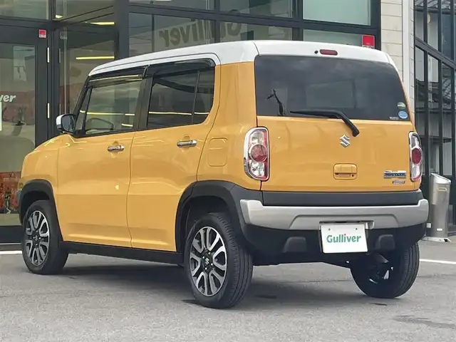 スズキ ハスラー J ターボ 愛媛県 2019(平31)年 4.7万km アクティブイエロー/ホワイト2トーンルーフ 純正7型ナビ/全周囲カメラ/クルーズコントロール/衝突被害軽減装置/車線逸脱防止装置/パドルシフト/シートヒーター/電格ミラー/ヒートミラー/アイドリングストップ/純正フロアマット/ステアリングリモコン/純正ドアバイザー/ISOFIX/現状サマー(純正AW)(165/60/R15)/TOYOTIRES PROXES CF3